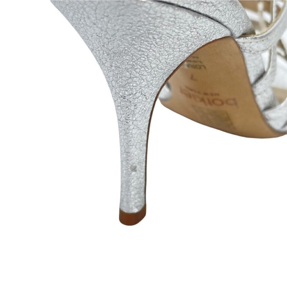 Botkier Lorain Silver Leather Strappy Womens Heels Size 7M - Picture 12 of 13